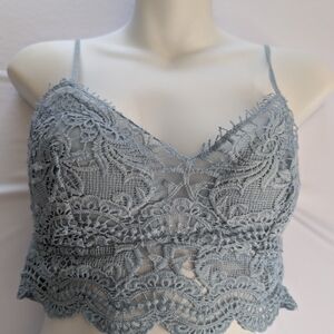 Love Tree Lace Bralette in Light Blue
